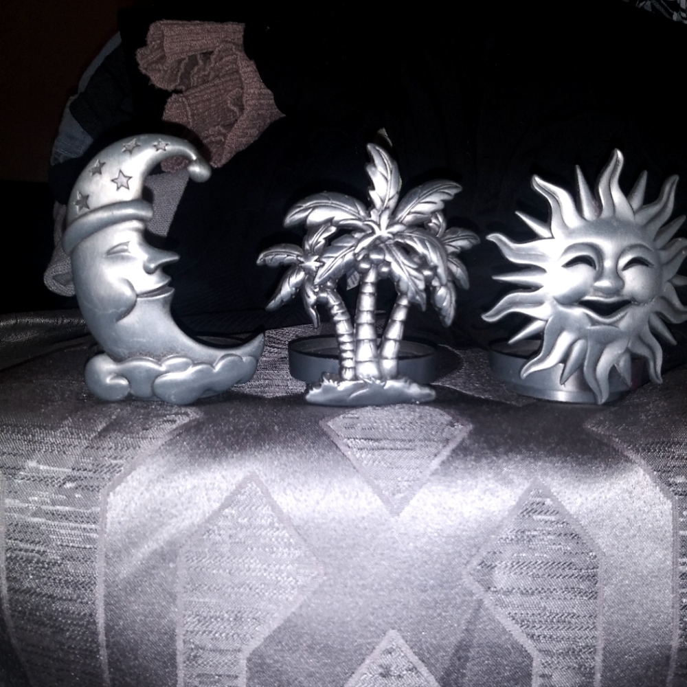 3 Metal Candle Holders